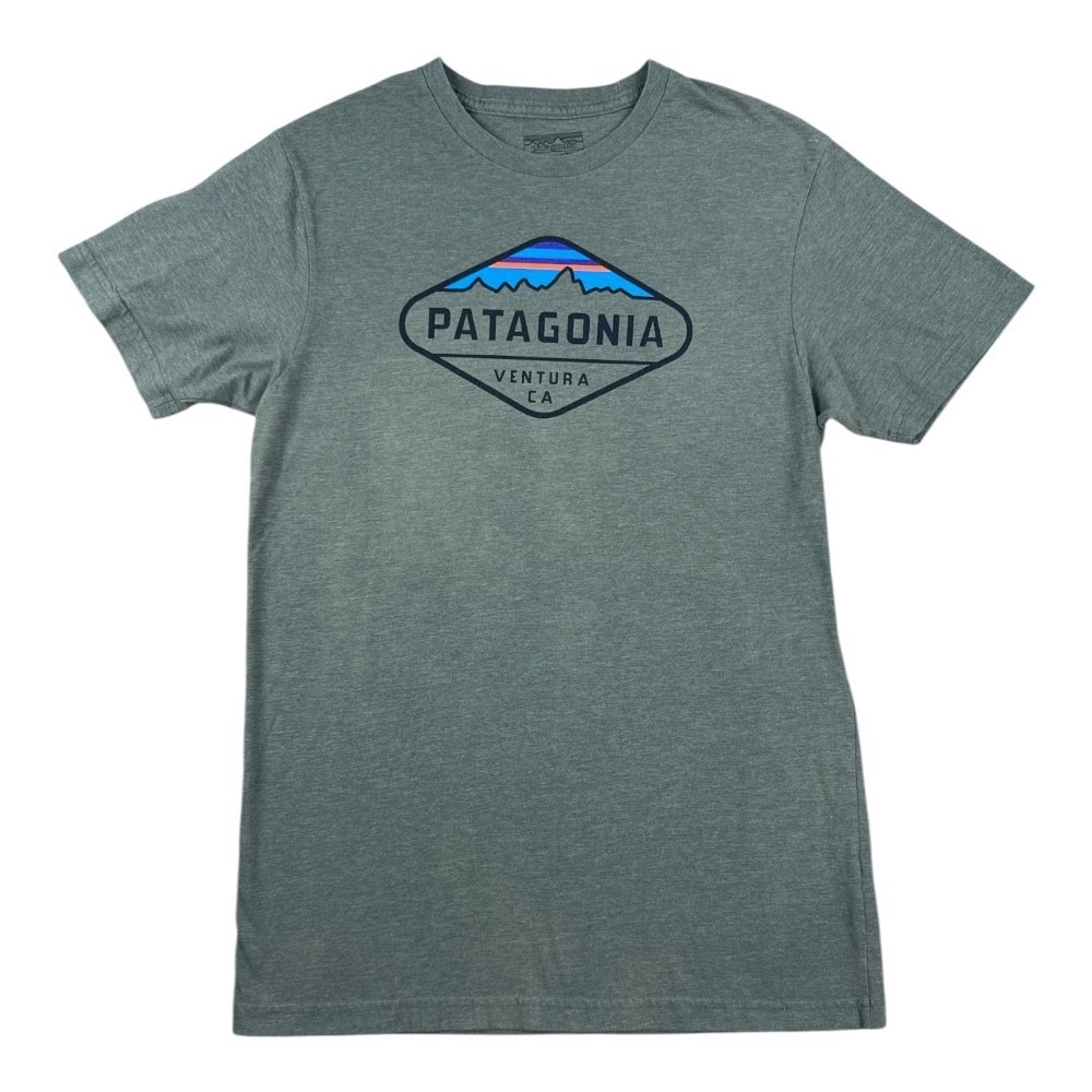 Patagonia Fitz Roy Crest T-Shirt Men's Small Green Ventura California Slim Fit